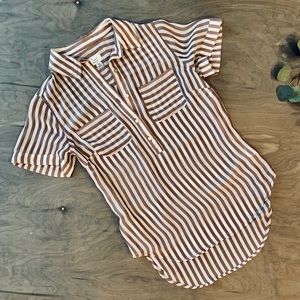 ‘a new day’ striped sheer blouse